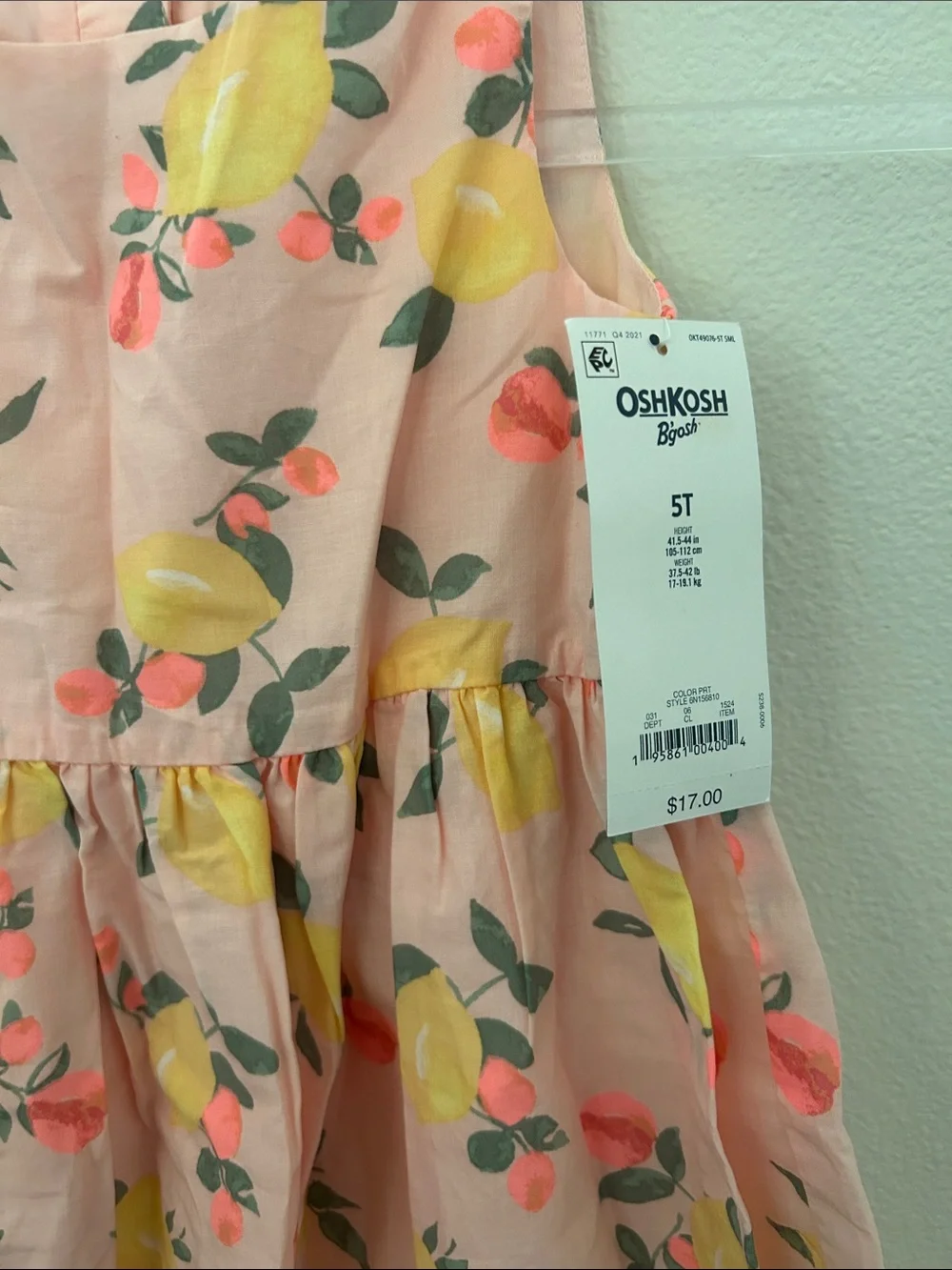 OshKosh B'gosh Pink Lemon & Floral Sleeveless Dress
